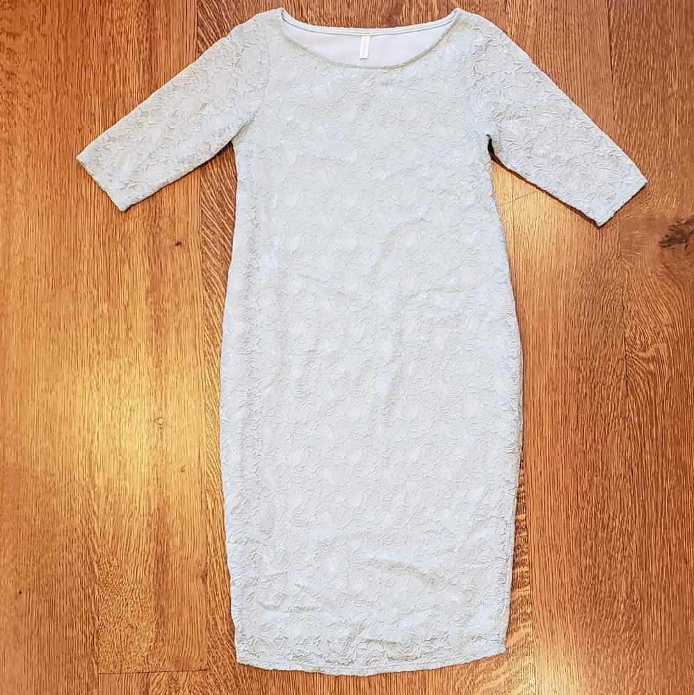 Pinkblush Light Blue Lace Fitted Long Sleeve